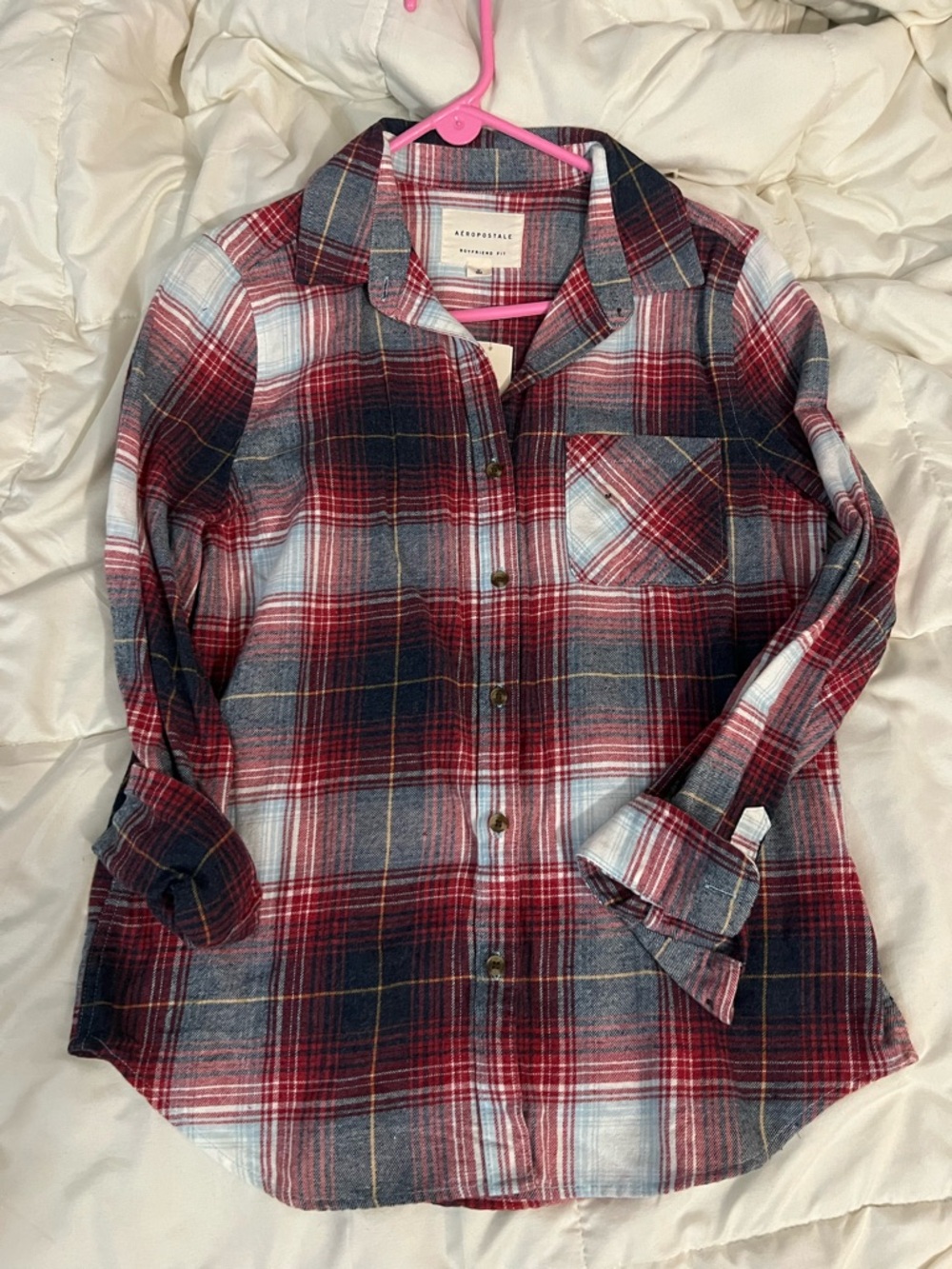 Aeropostale Red Plaid Button-Up Shirt